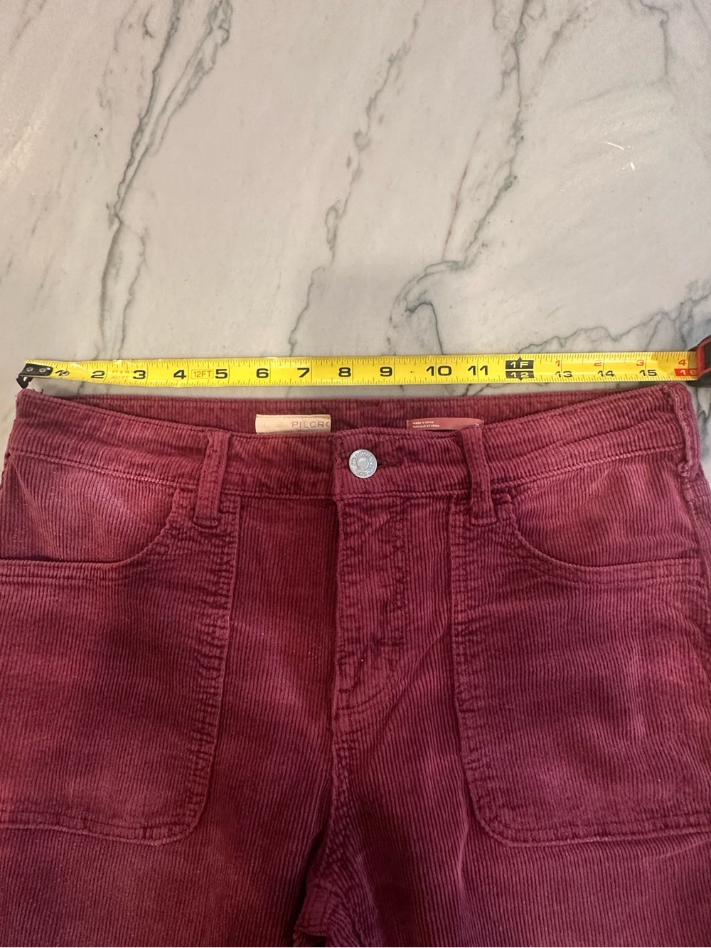 Pilcro Women’s Wide Leg Corduroy Jeans in Red Wine. Waist 29. Like New - Picture 8 of 8